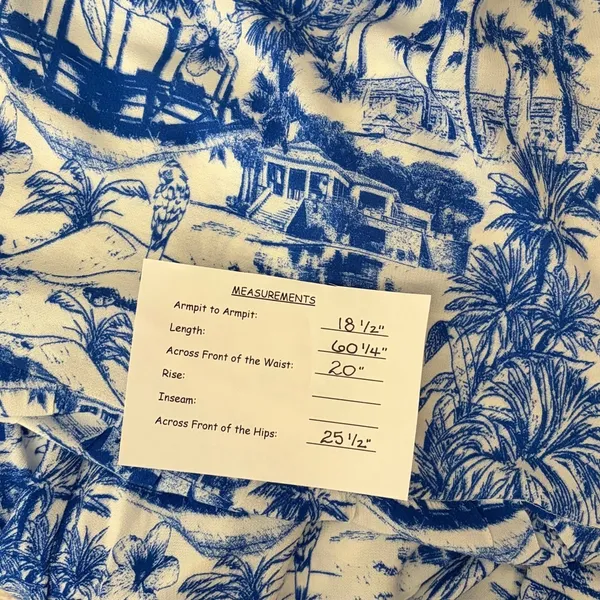 By ANTHROPOLOGIE Jasmine Tiered Cover-Up Dress Maxi Tropical Toile Blue Medium - Image 13