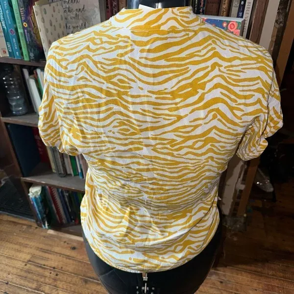 Anthropologie Maeve Amity Utility gold zebra XS blouse - Image 3