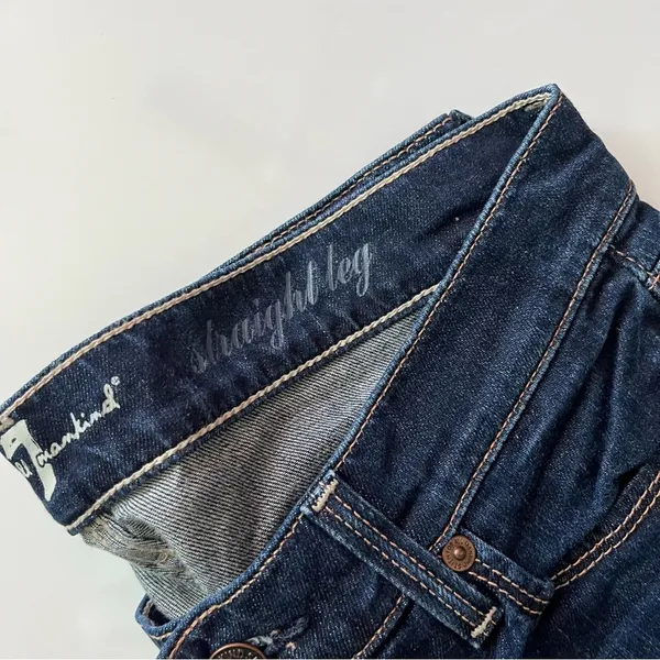 7 For All Mankind • Dark Blue Straight Leg Denim Jeans - Image 4