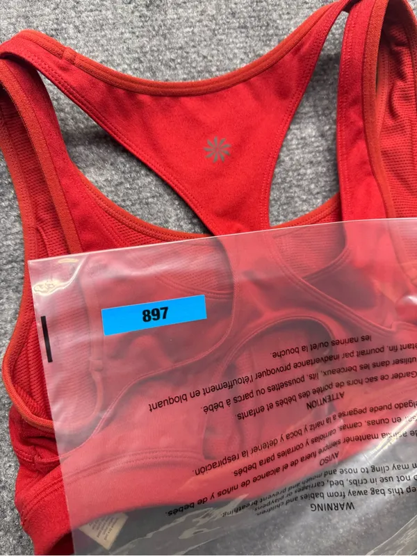 Athleta Womans Medium Red Racerback Sports Bra - Image 5