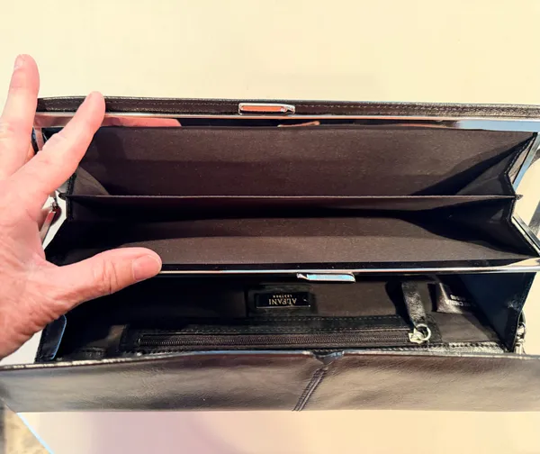 ALFANI | Leather clutch purse with strap - Image 13