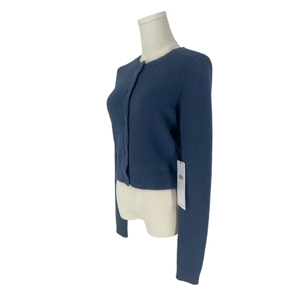 Alo‎ Yoga Snuggle Up Cropped Cardigan Bluestone Kendall Jenner NWT XXS - Image 5