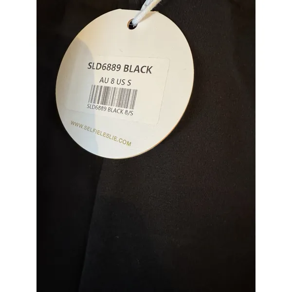 Selfie Leslie Camelia Box Pleat Bow Mini Dress Black Small NWT - Image 3