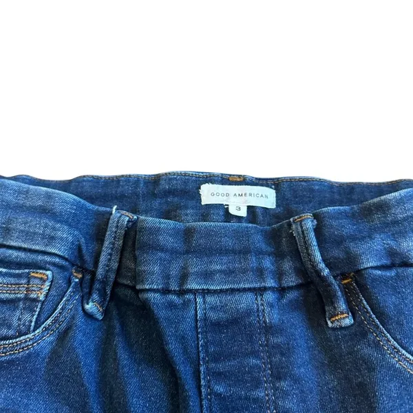Good American Power Stretch Pull-On Skinny Jeans Dark Wash Size 3 Large Women's - Image 3