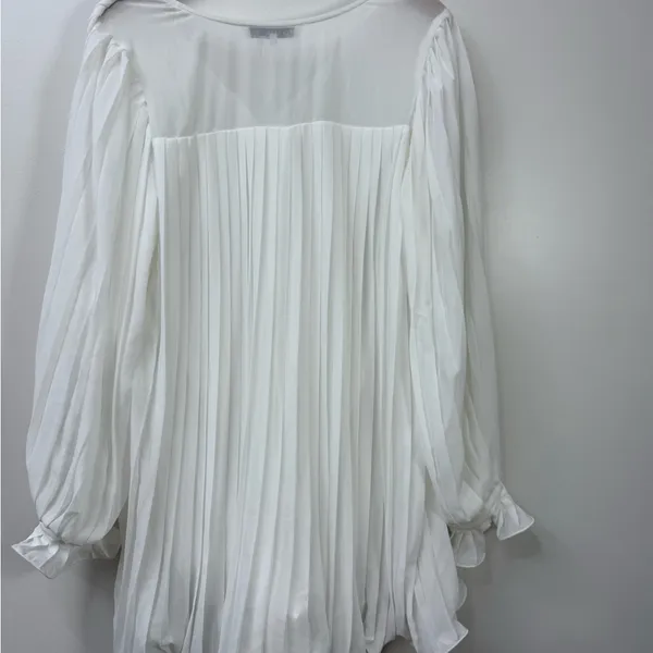 NEW Anthropologie Elegant White Endless Rose V-Neck Chiffon Romper size M - Image 5