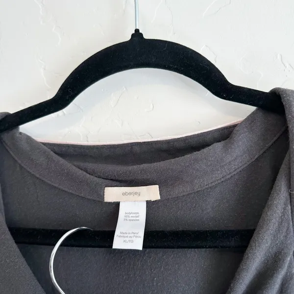 Eberjey | Gisele Long Sleeve Button Pant Pajama Set in Charcoal Grey - Image 6