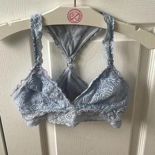 Aerie Light Blue Lace Unpadded Racerback Bralette - Image 2
