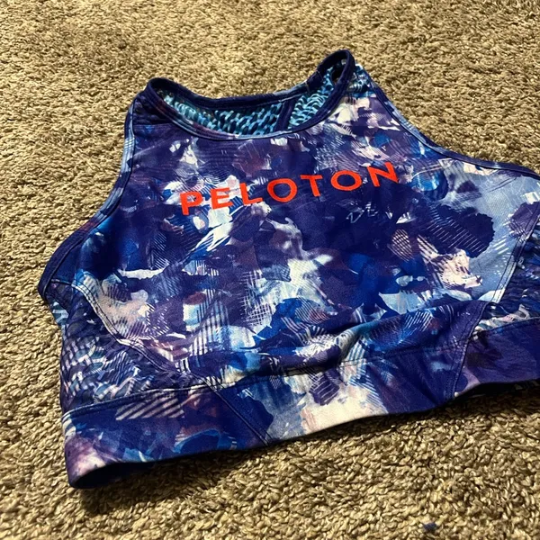 Peloton X WITH Blue Moves High Neck Sports Bra & Reversible Leggings Medium‎ - Image 4