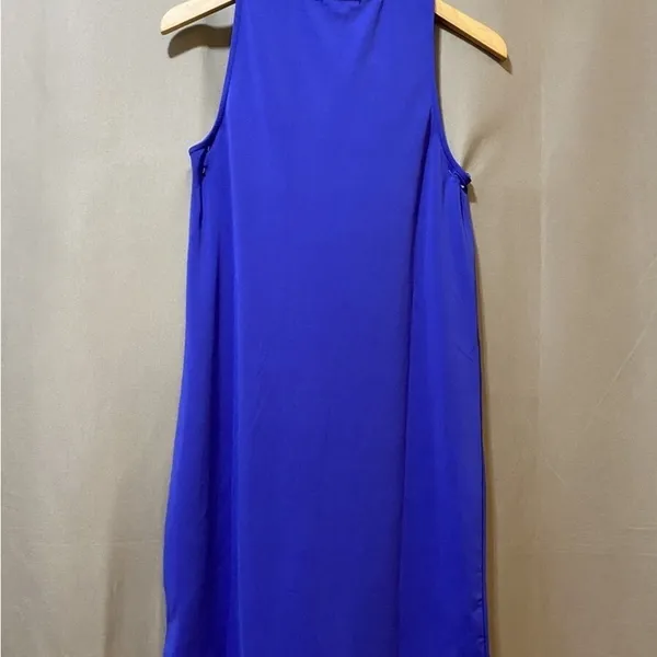 NWT Zara Royal Blue Halter Twist Neck Dress Size Large - Image 6