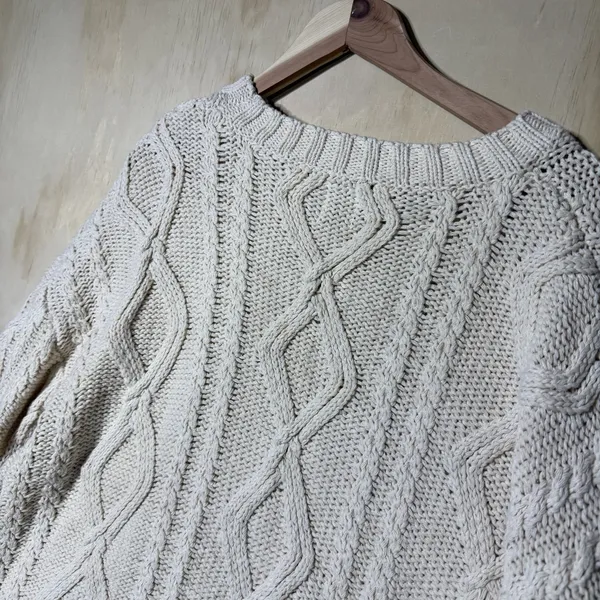 Princess Polly Women's S/M Cream Cable Knit Chunky Oversized Pullover Sweater - Image 8