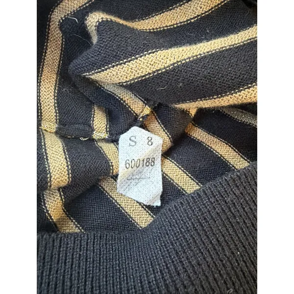 Lauren Ralph Lauren black gold metallic striped ribbed turtleneck S - Image 8
