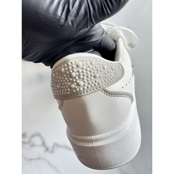 Vintage Havana Women Size 8 White Pearl Studded Star Platform Sneakers Low Top⁠ - Image 8