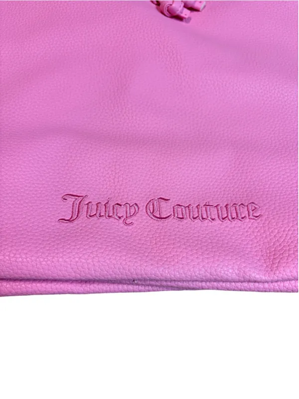 Juicy Viva La Juicy Gold Couture Bucket Bag with Guitar Strap, NWT Pink/White - Image 7