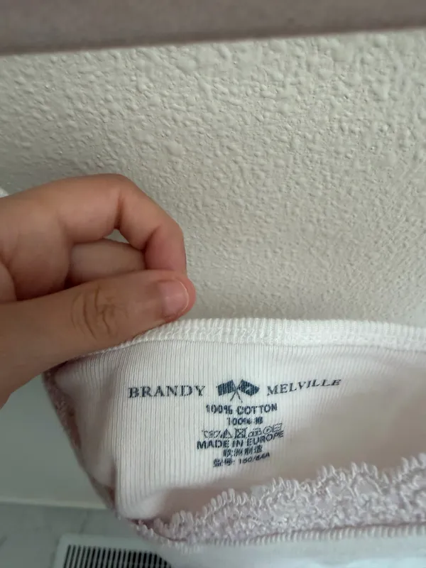 Brandy Melville White Camisole Ribbed V-Neck - Image 2