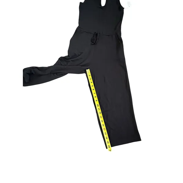 Quince Black Terry Modal Jumpsuit Wide Leg Keyhole Back Small - Image 6