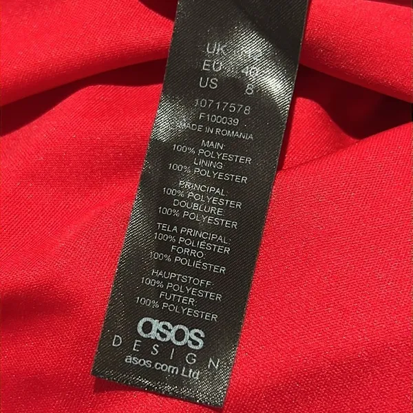 ASOS DESIGN satin one shoulder drape midi‎ dress in red womens size 8 C27 - Image 7