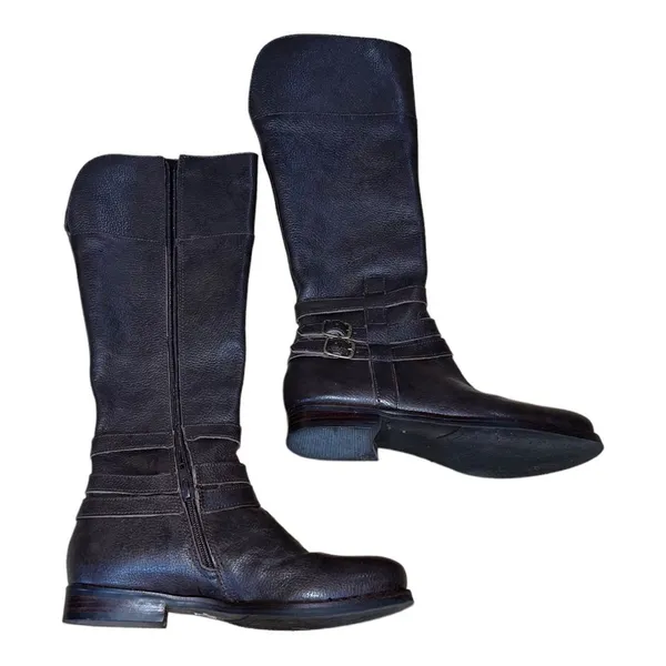Matisse Rochelle Leather Riding Boots Buckle Detail Brown Equestrian Sz 6 - Image 9