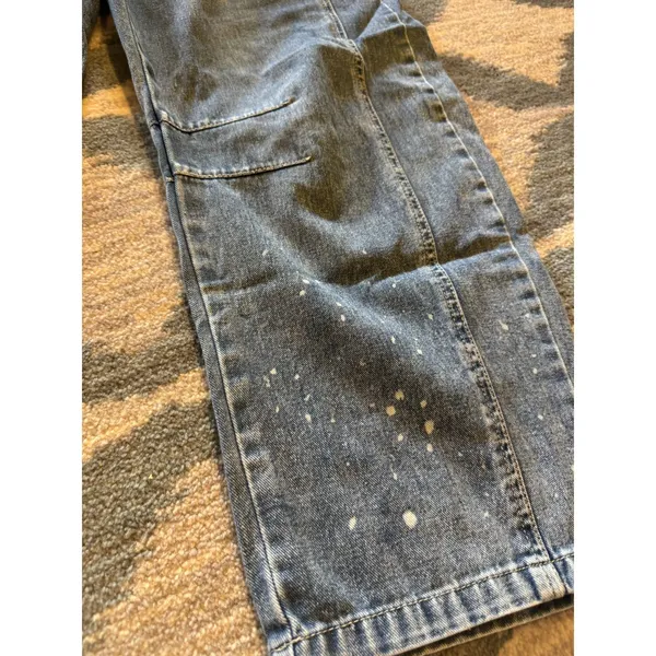 Midiross Jeans Light Wash Paint Splatter Distressed Barrel Leg Size L - Image 7