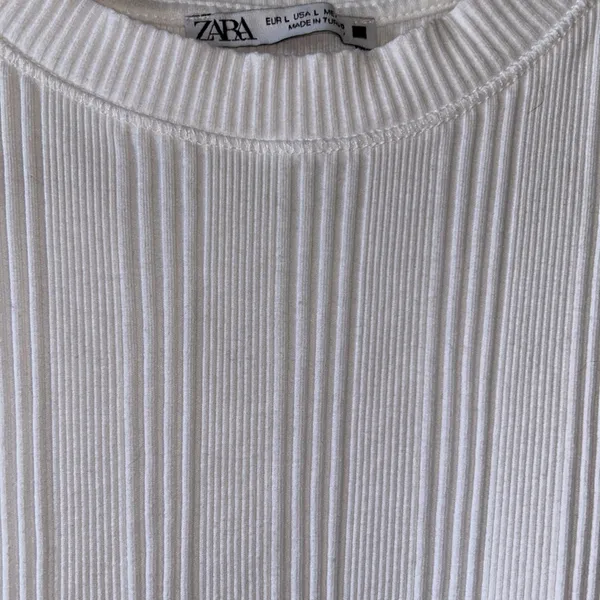ZARA‎ Collection Women’s Ribbed White Fitted Layering Tank Top Size L - Image 6