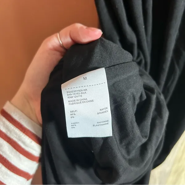 Sophie Rue Stella Ruched Jersey Maxi Dress Long Black Cutout Stretchy NWT Size M - Image 8