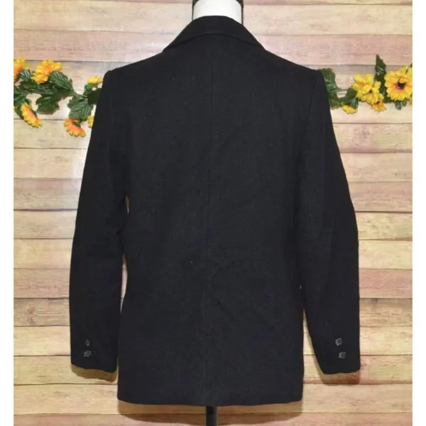 Vintage Forecaster Ladies 9/10 Black Pure Wool Blazer Jacket Career Academia - Image 6