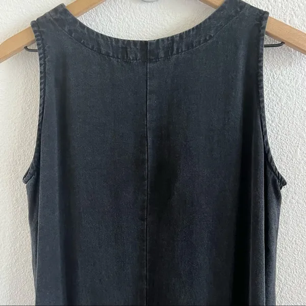 Cut Loose Black Fade Maxi Tank Dress Boho Lagenlook layering Casual Minimalist S - Image 6