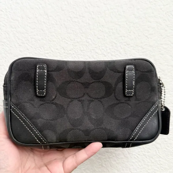 COACH Black Jacquard Canvas Fanny Pack Waist Belt Bag NO BELT - Image 5