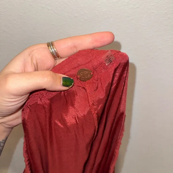Free People FP One Cypress Ruffle Maxi Skirt Boho Terracotta NWOT L - Image 9