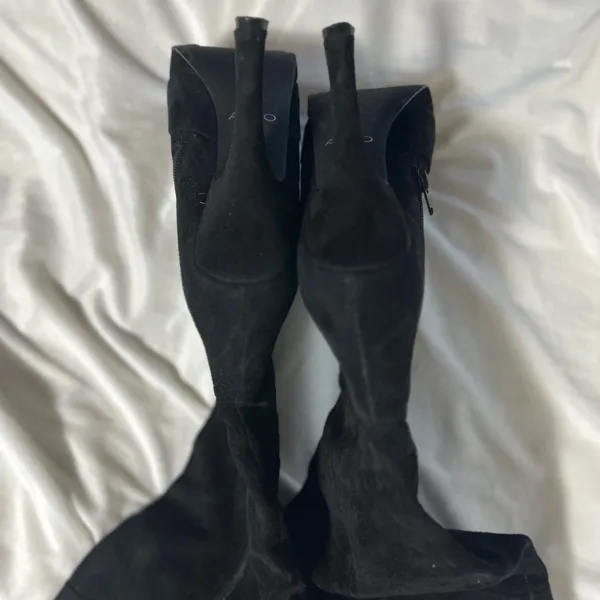 Aldo Black Suede Over the Knee Boots - Image 5