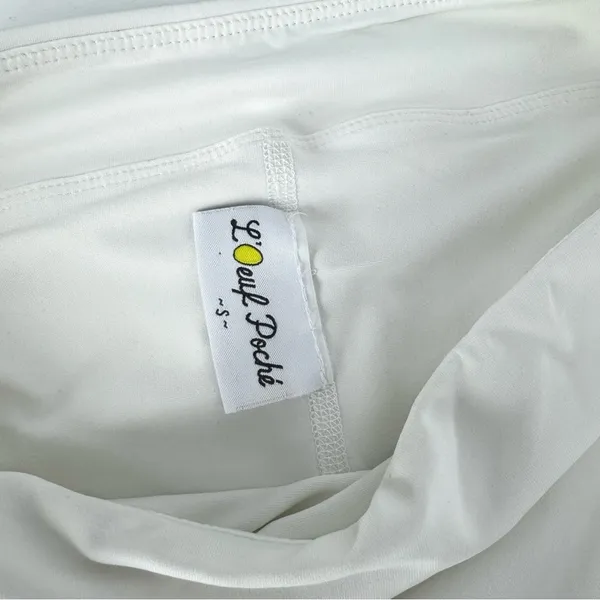 L’Oeuf Poché‎ Baseline Tennis Skort White with Navy Trim Size Small - Image 8