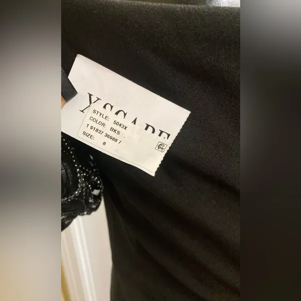 NEW Xscape Beaded Off Shoulder Gown Black Size 8 - Image 7