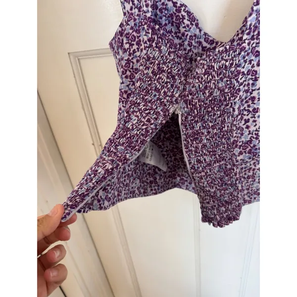 Reformation Hester purple floral sleeveless top size 0 - Image 5
