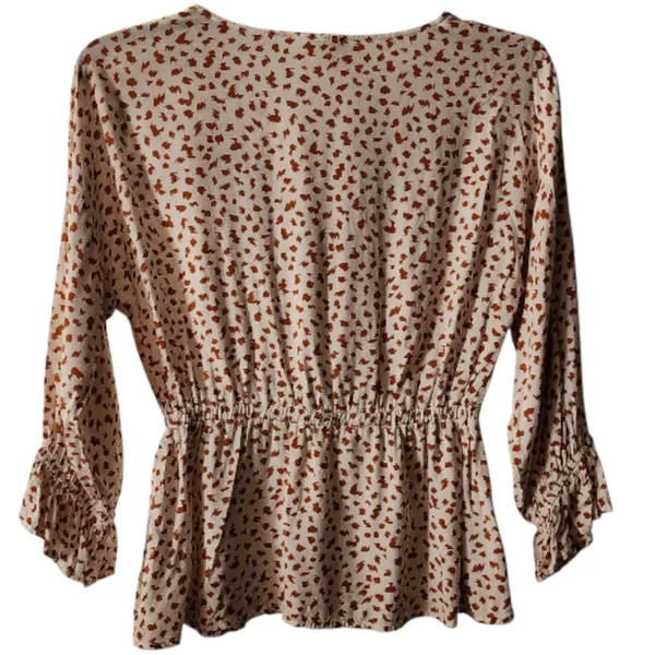 Savanna Jane Peplum Blouse Size Medium White - Image 2