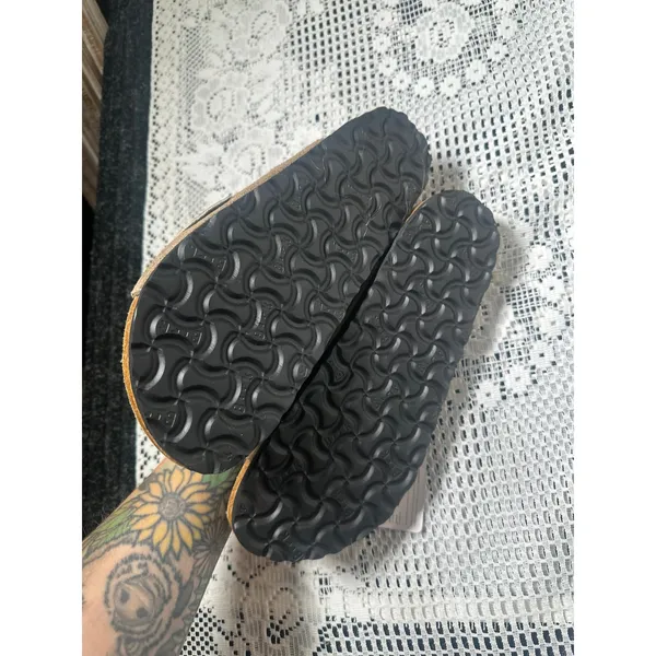 Birkenstock Kyoto Taupe Suede Slides - Image 5