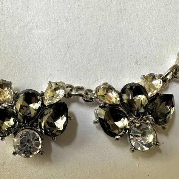 Grey and clear rhinestone necklace Silver - Image 3