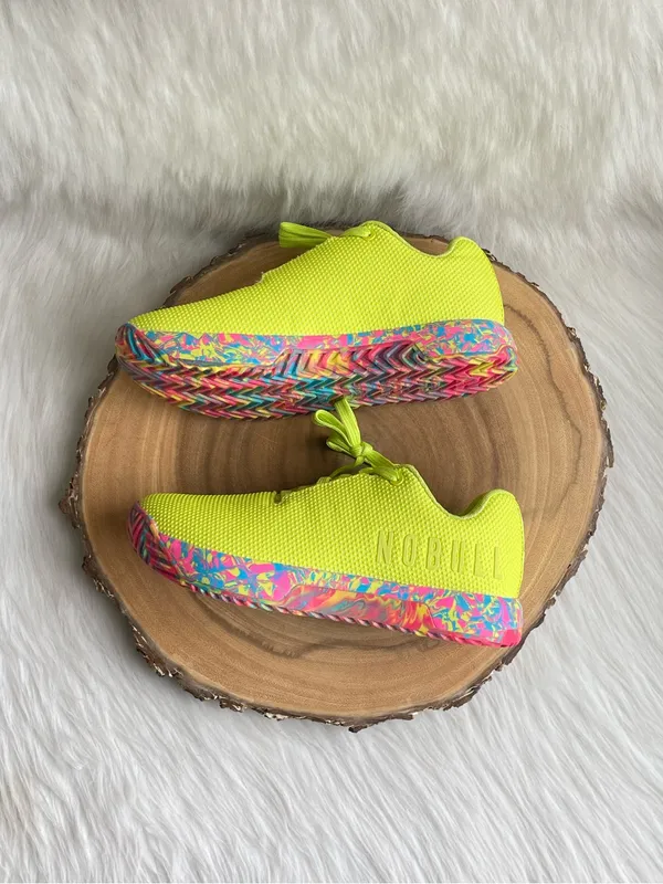 NOBULL Neon Yellow Sneakers with Multicolor Sole - Image 15