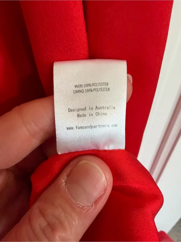 Free People x Fame & Partners Dea Red Satin Wrap‎ Maxi Dress Size 8 - Image 9