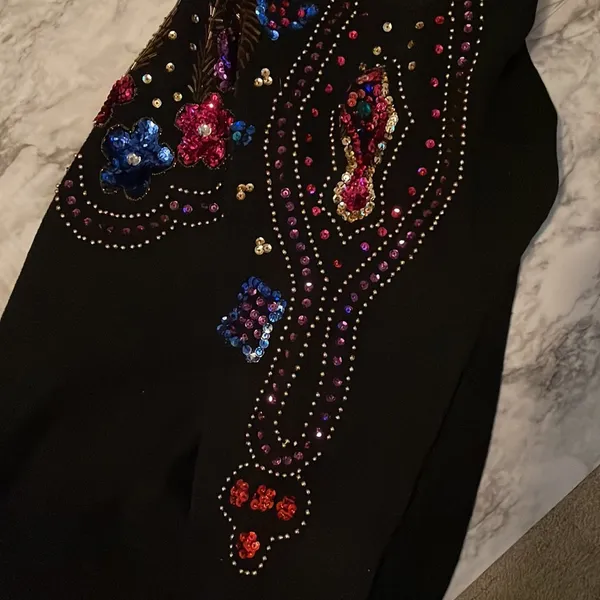 Vintage beaded sweater Black - Image 5