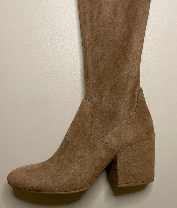 DV by Dolce Vita Cayla Suede Over-the-Knee Boots, Light Taupe, Size 7, EUC - Image 4
