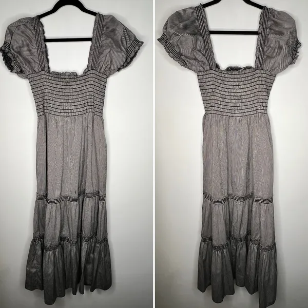 Tory Burch Smocked Midi Dress Size Large - Image 4