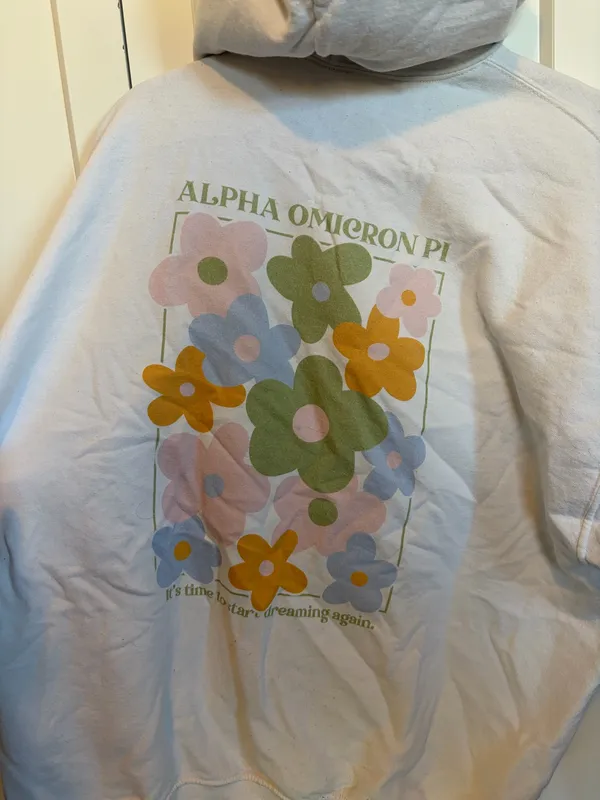 Alpha Omicron Pi hoodie White Size XL - Image 2