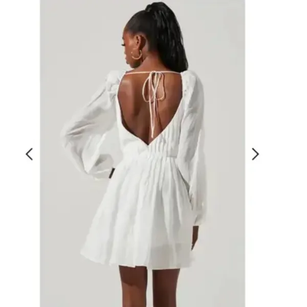 ASTR the Label x Revolve Carina Dress Boho Puff Sleeve Cottage Core romantic Wedding Mini Dress Large - Image 2