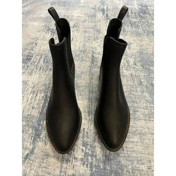 Jeffrey Campbell Havana Black Chelsea Pointed Toe Rain Boots Women's Size 8 - Image 3