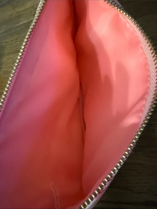 Luxe Pink Floral Cosmetic Bag - Light Pink with Hot Pink Flowers - Image 4