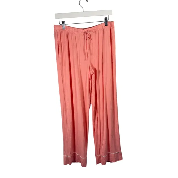 Soma Cool Nights Pajama 3 Piece Set Short Sleeve Shorts Pants Orange Womens Med - Image 4