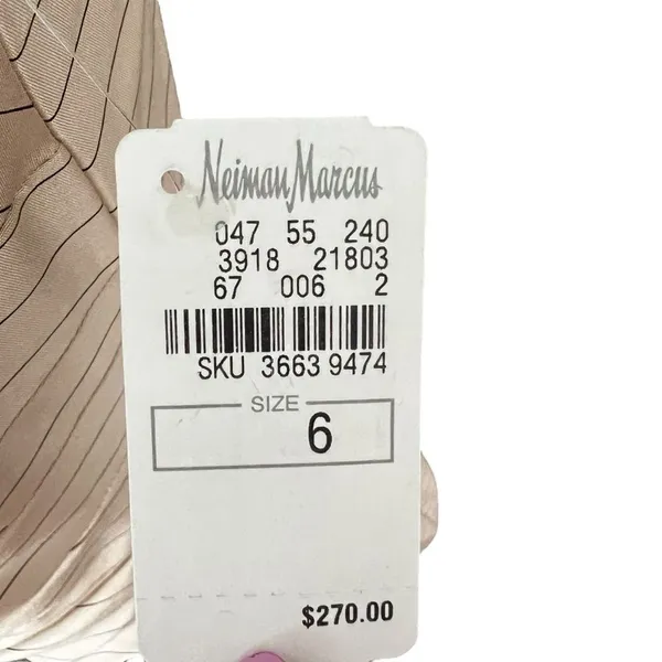 Kay Unger NWT Silk Strapless Ruched Blush Pinstripe Cocktail Dress Size 6 - Image 7