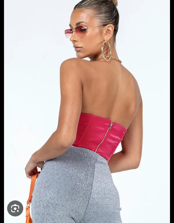 Princess Polly Pink  Strapless Top NWT - Image 6