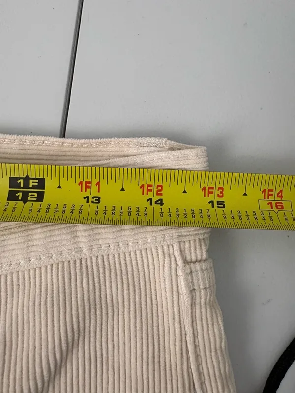 John Galt White Corduroy Straight Leg Jeans with‎ 5 Pockets Size Small Cream NWT - Image 10