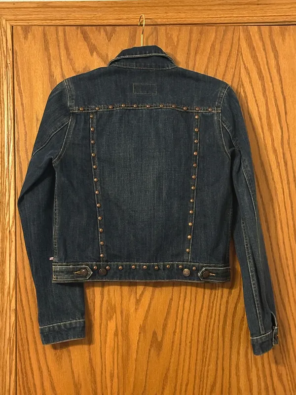 Polo Jeans Co. by Ralph Lauren Dark Blue Vintage Studded Denim Jacket - Size M - Image 2
