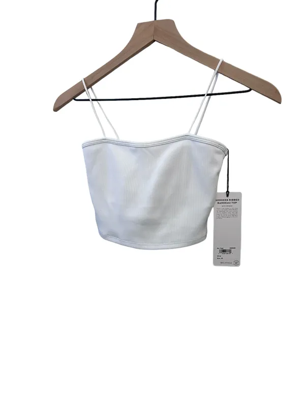 Alo Goddess Ribbed Bandeau Top White XS NWT SOLD OUT - Image 5